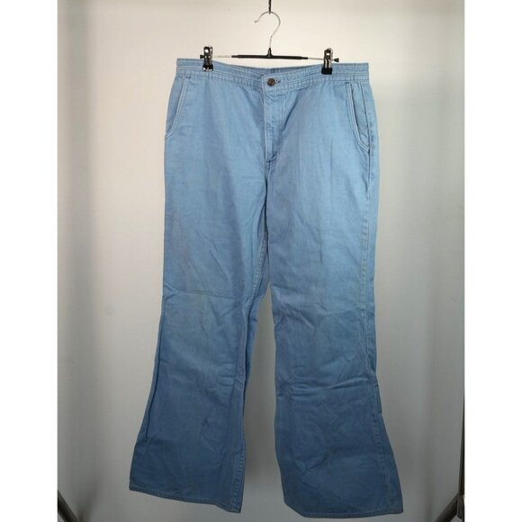 Vintage Levi's White Tab Flare Baby Blue Jeans 34x29.5